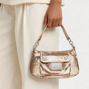 RARE AUTHENTIC Coach Poppy Groovy Crossbody  Sequined Purse Gold Special Edit…